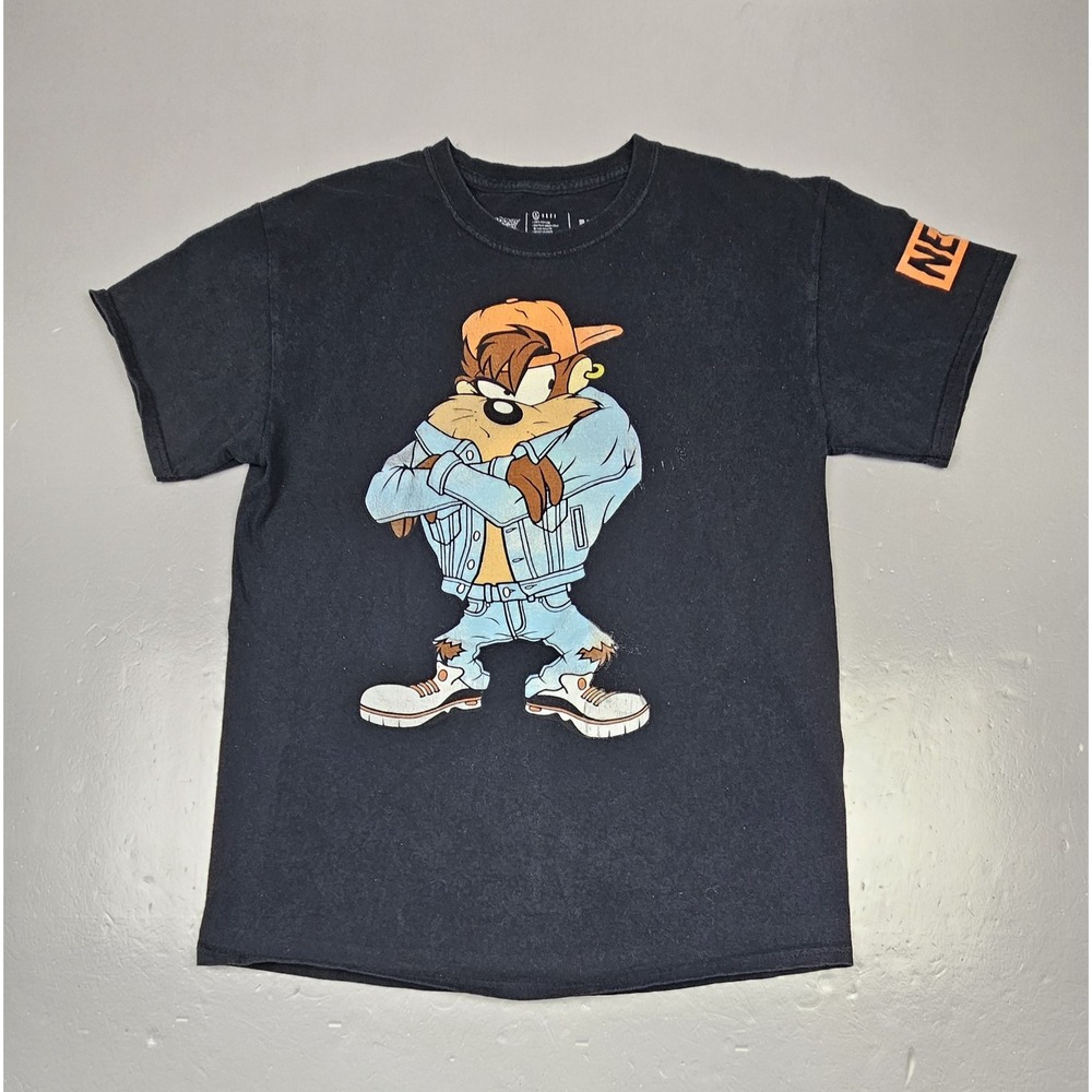 Neff X Looney Tunes Taz T-Shirt Mens Medium. Black Y2K Hip-Hop Rap Tee